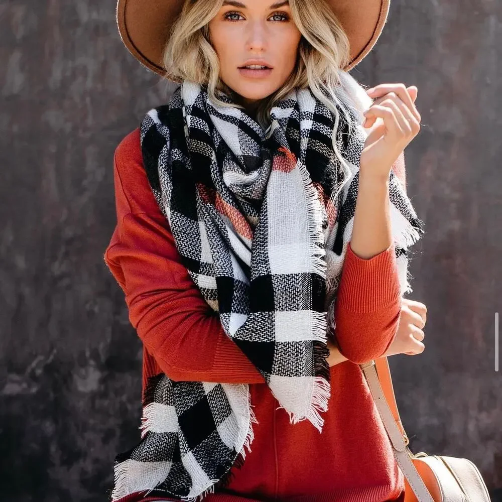 VICI October Festival Plaid Blanket Scarf